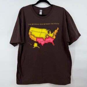Funny Soda Pop Cola Map T Shirt XL Beverage War Graphic Shirtw00t